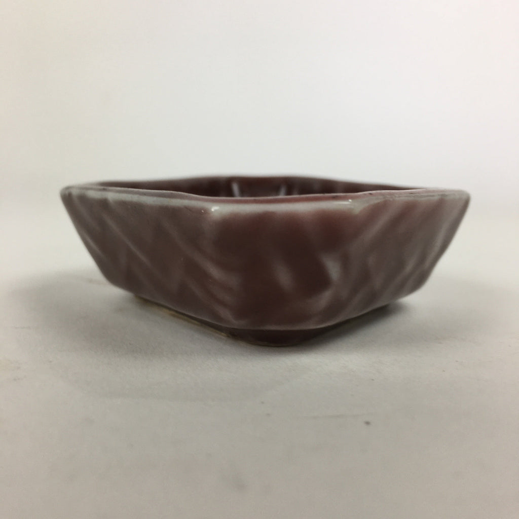 Chinese Porcelain Soy Sauce Dipping Dish Vtg Small Brown Ceramic Shoyuzara PP849