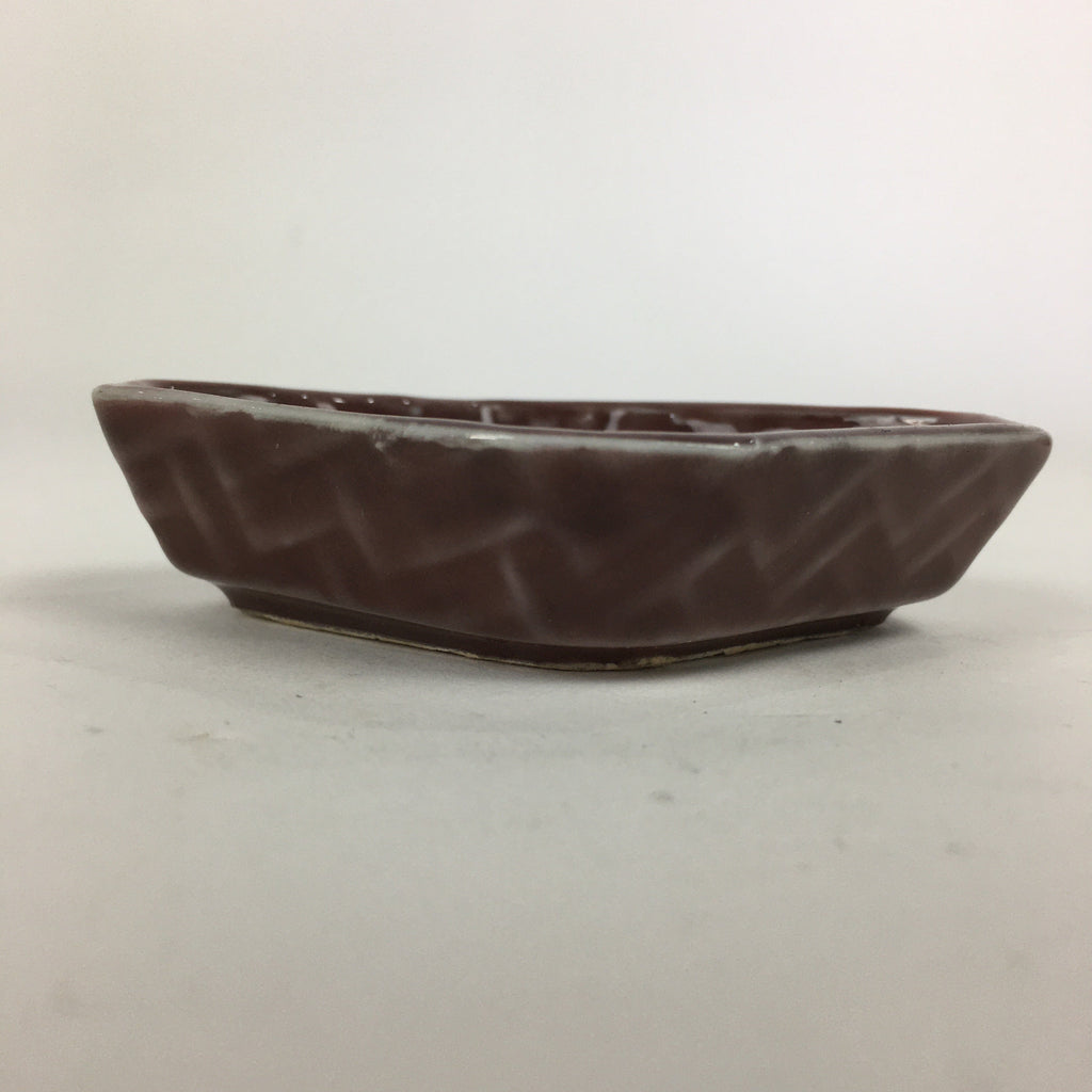 Chinese Porcelain Soy Sauce Dipping Dish Vtg Small Brown Ceramic Shoyuzara PP849