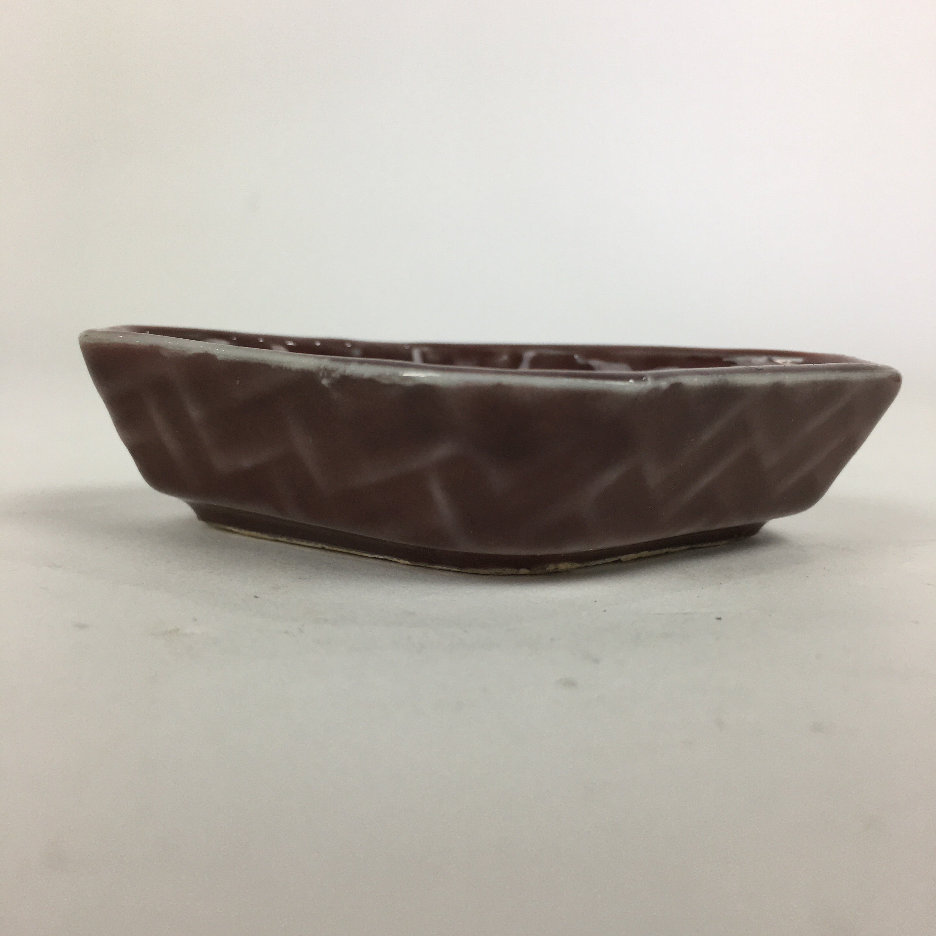Chinese Porcelain Soy Sauce Dipping Dish Vtg Small Brown Ceramic Shoyuzara PP849
