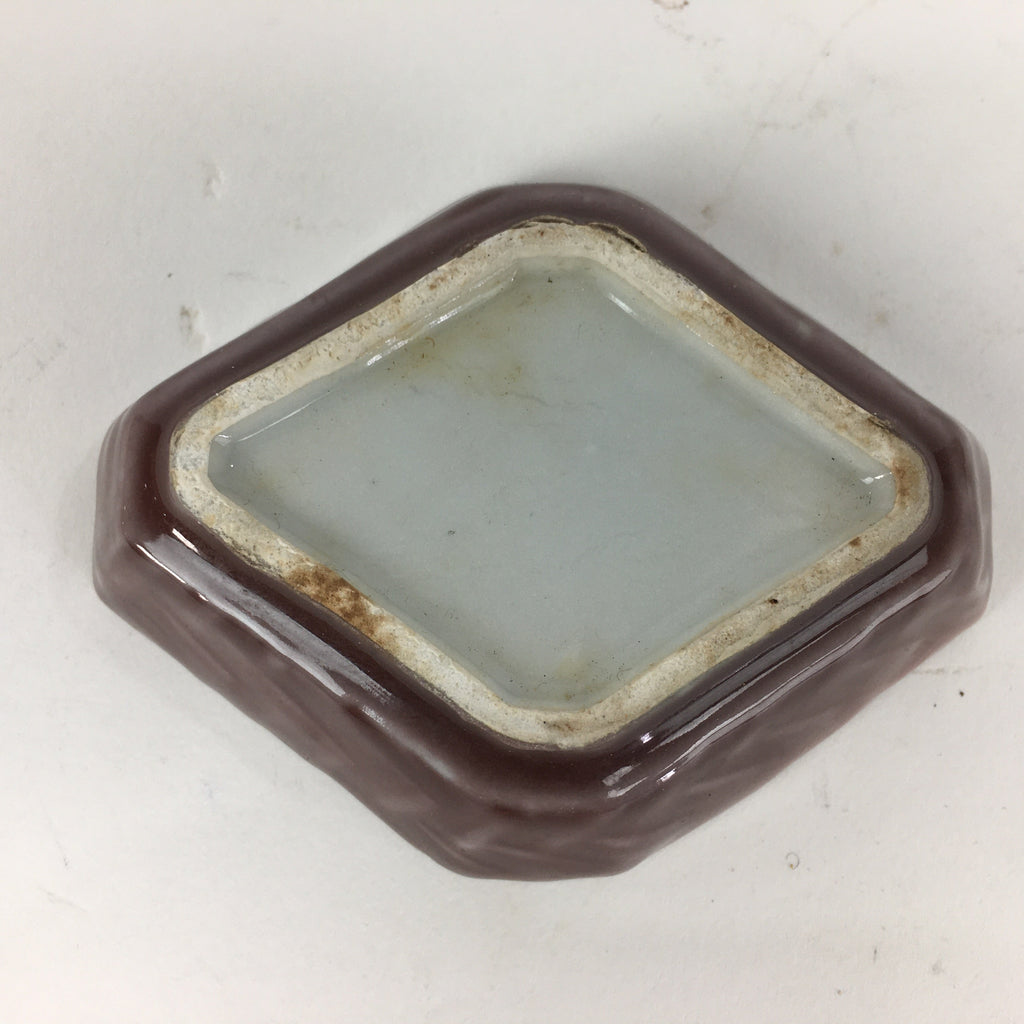 Chinese Porcelain Soy Sauce Dipping Dish Vtg Small Brown Ceramic Shoyuzara PP849