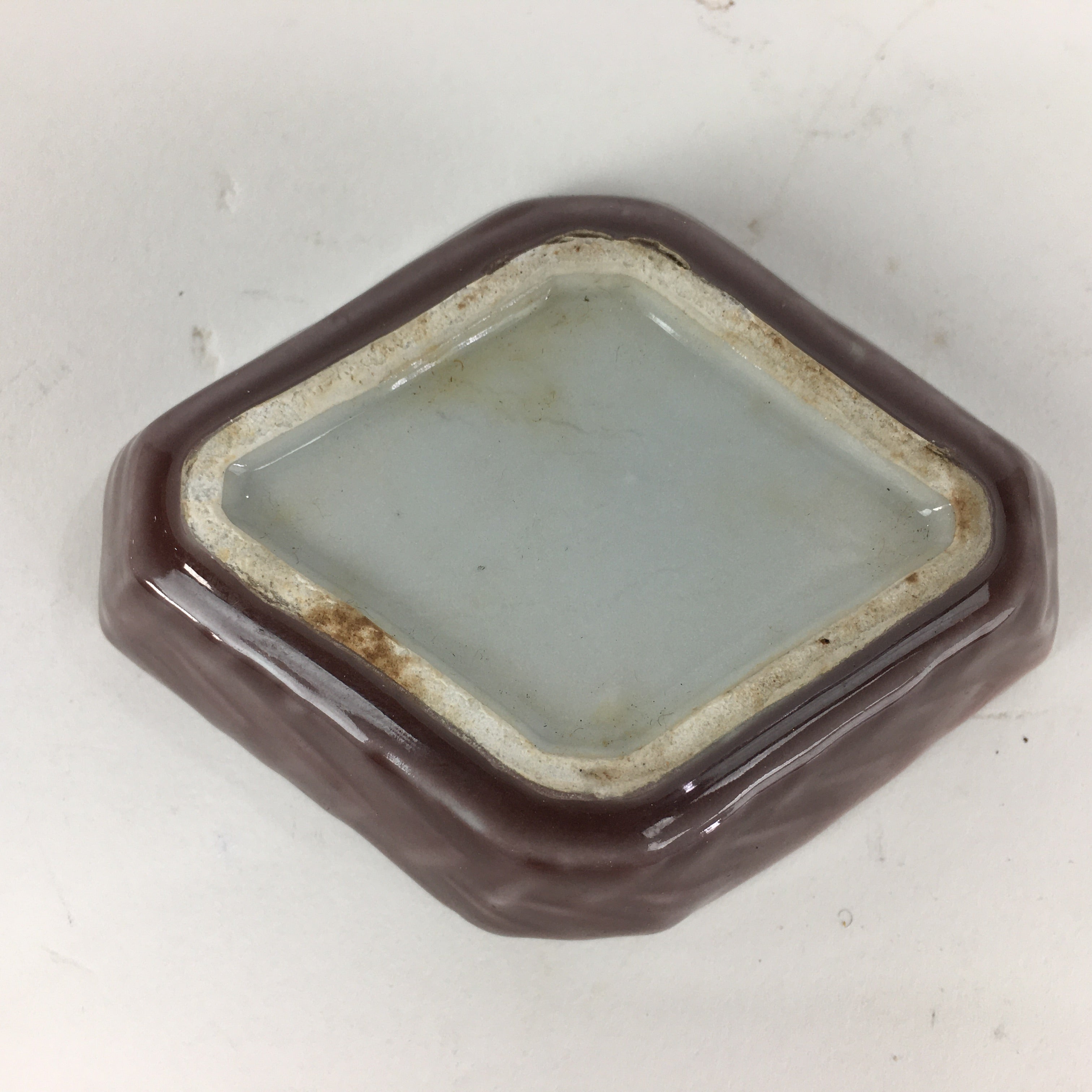 Chinese Porcelain Soy Sauce Dipping Dish Vtg Small Brown Ceramic Shoyuzara PP849