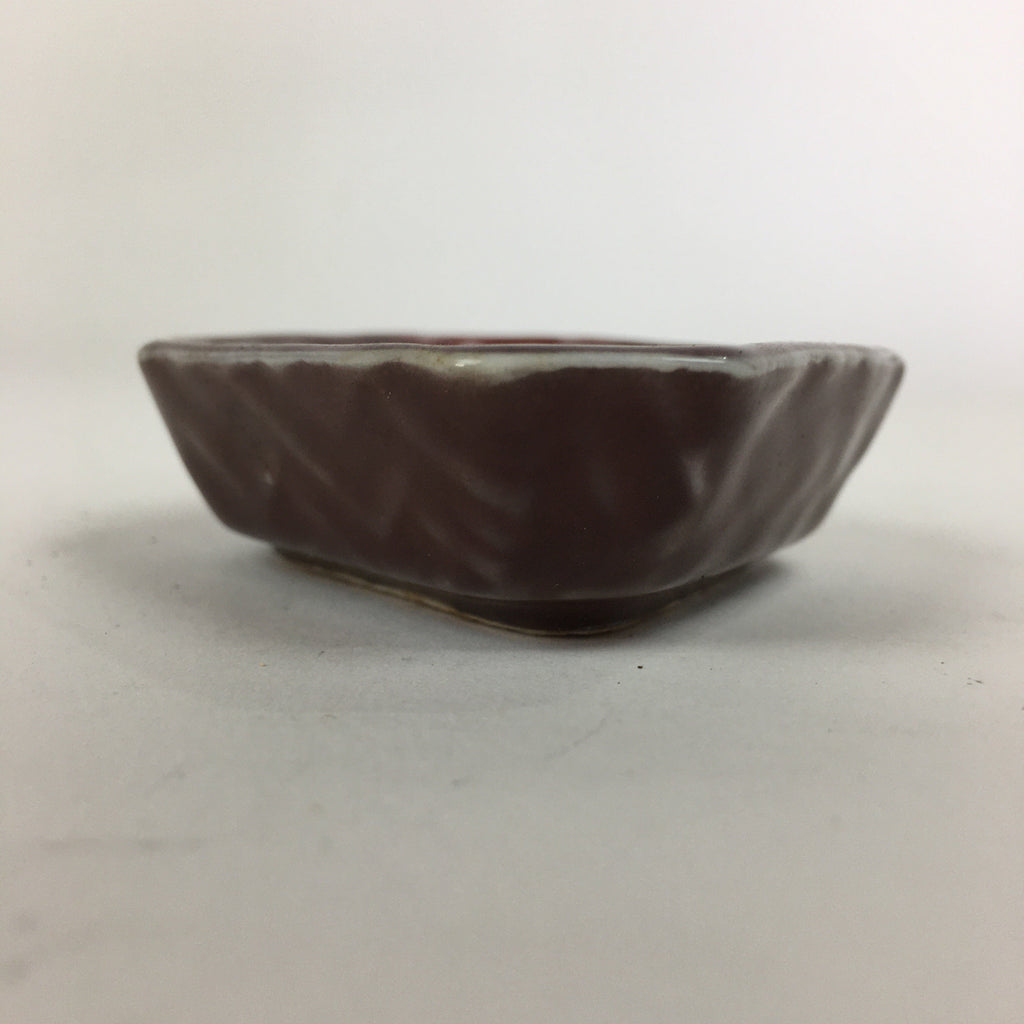 Chinese Porcelain Soy Sauce Dipping Dish Vtg Small Brown Ceramic Shoyuzara PP850