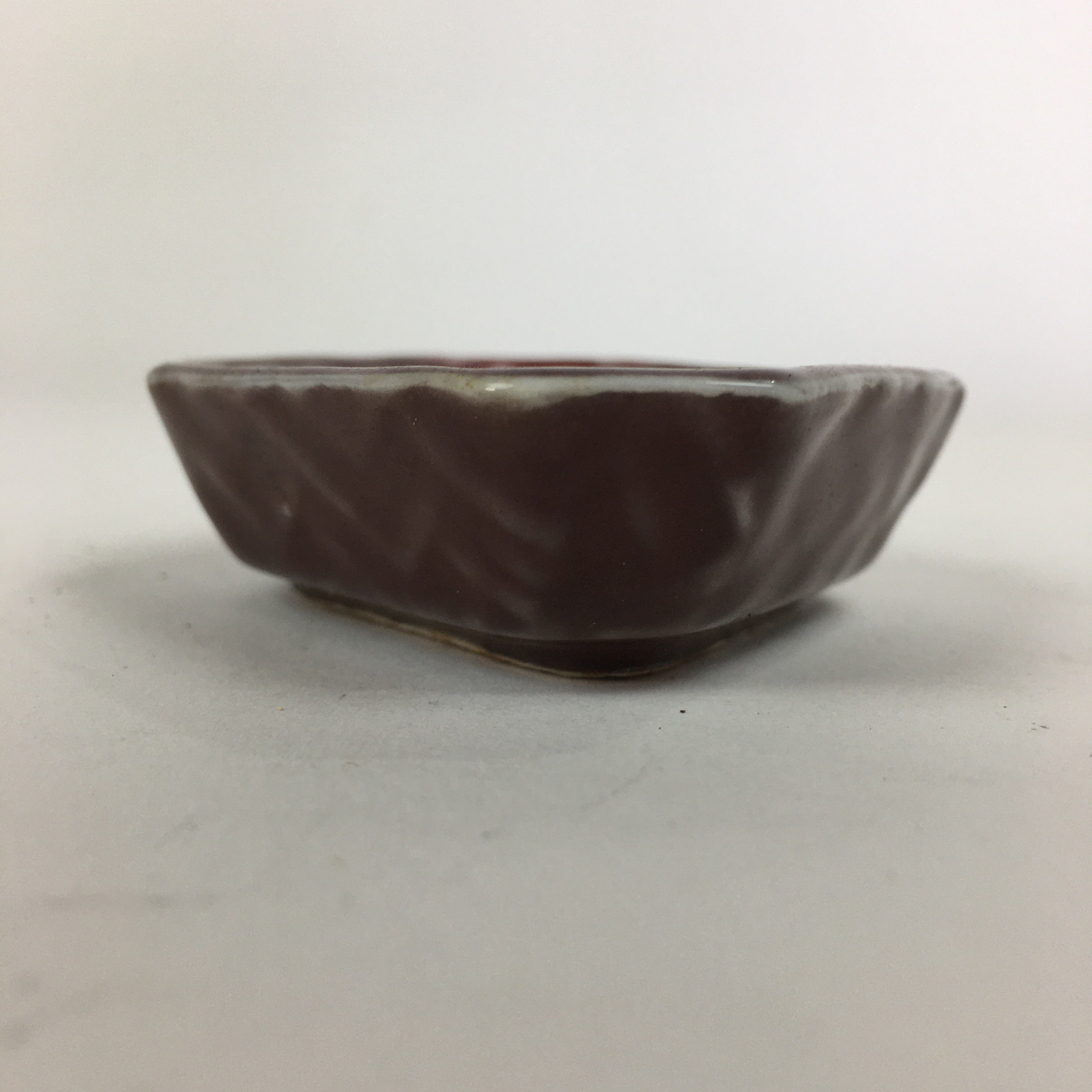 Chinese Porcelain Soy Sauce Dipping Dish Vtg Small Brown Ceramic Shoyuzara PP850
