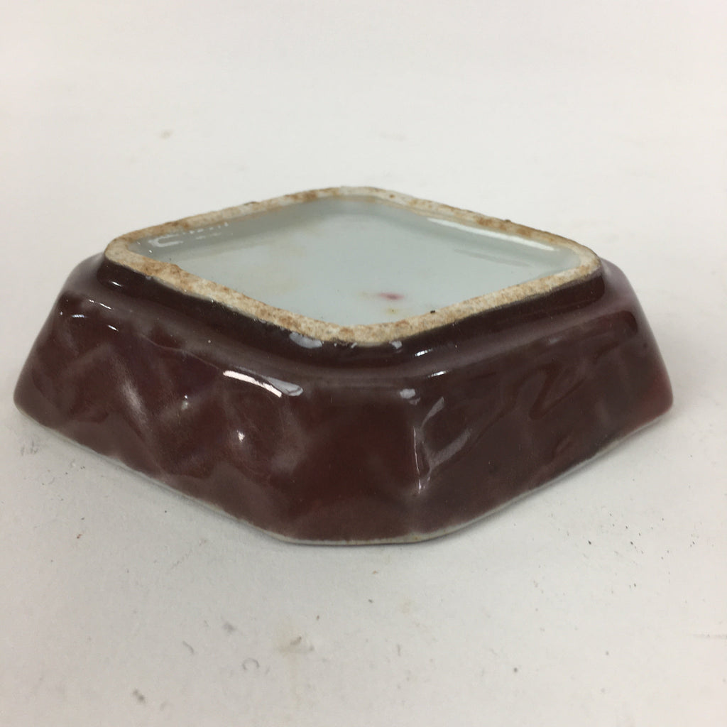 Chinese Porcelain Soy Sauce Dipping Dish Vtg Small Brown Ceramic Shoyuzara PP850