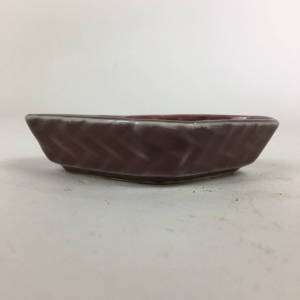 Chinese Porcelain Soy Sauce Dipping Dish Vtg Small Brown Ceramic Shoyuzara PP852