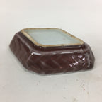 Chinese Porcelain Soy Sauce Dipping Dish Vtg Small Brown Ceramic Shoyuzara PP852