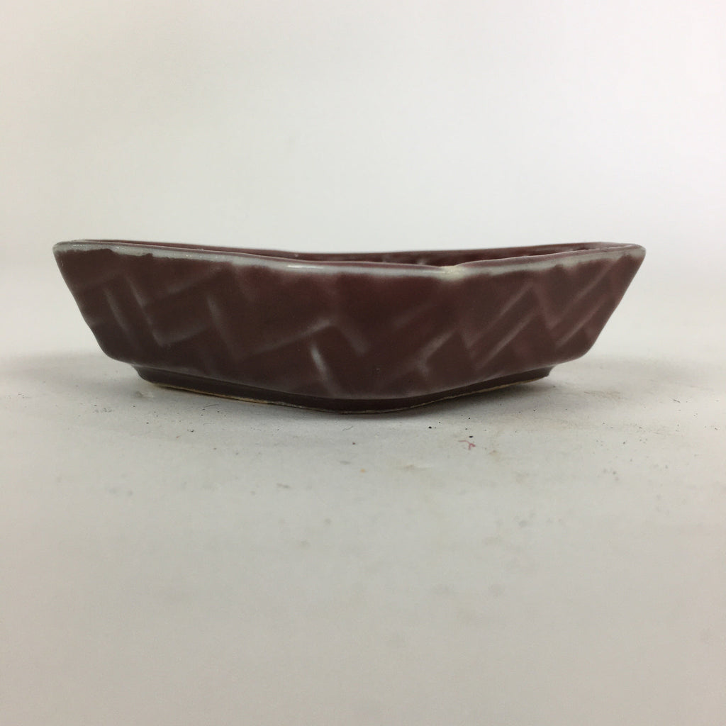 Chinese Porcelain Soy Sauce Dipping Dish Vtg Small Brown Ceramic Shoyuzara PP853