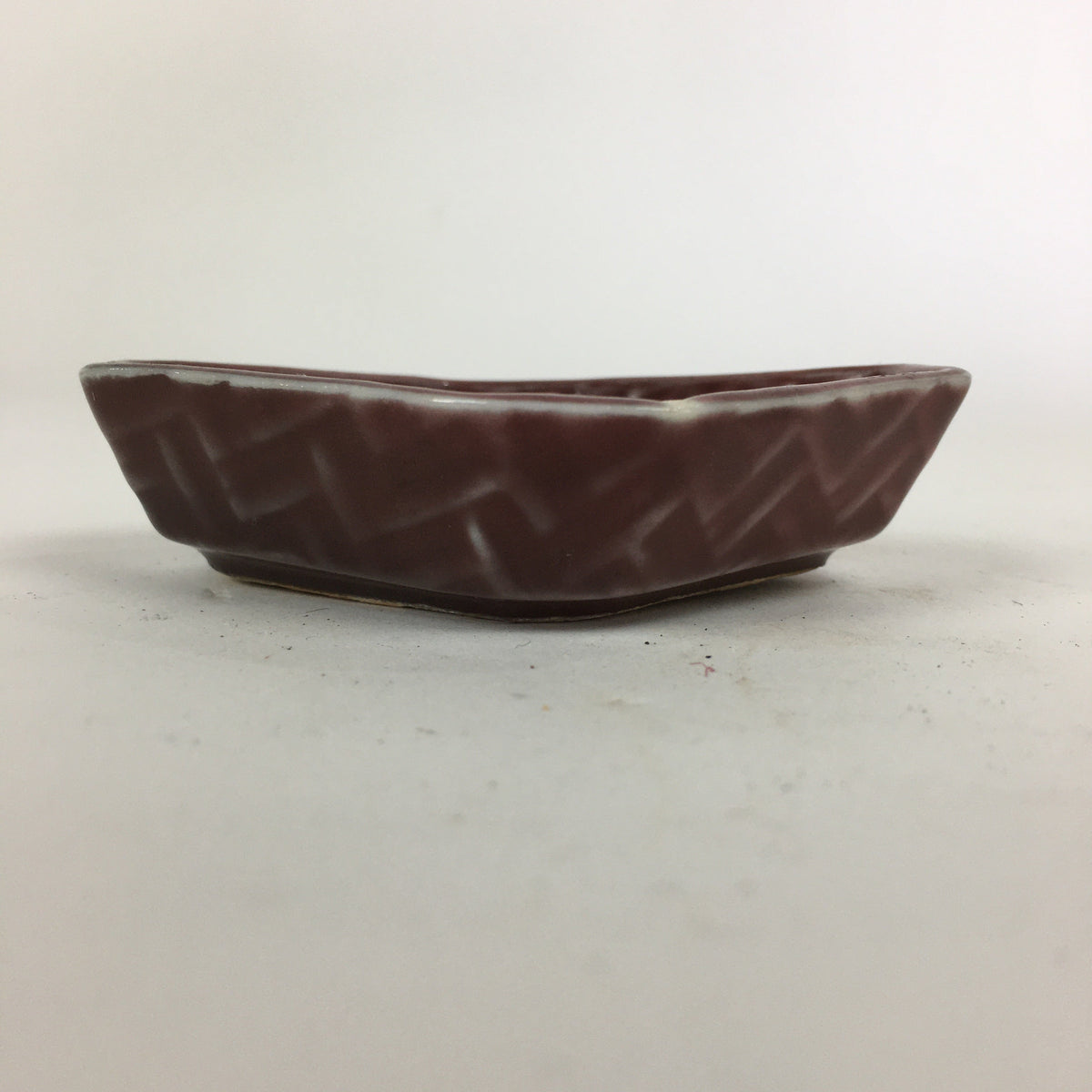 Chinese Porcelain Soy Sauce Dipping Dish Vtg Small Brown Ceramic Shoyuzara PP853
