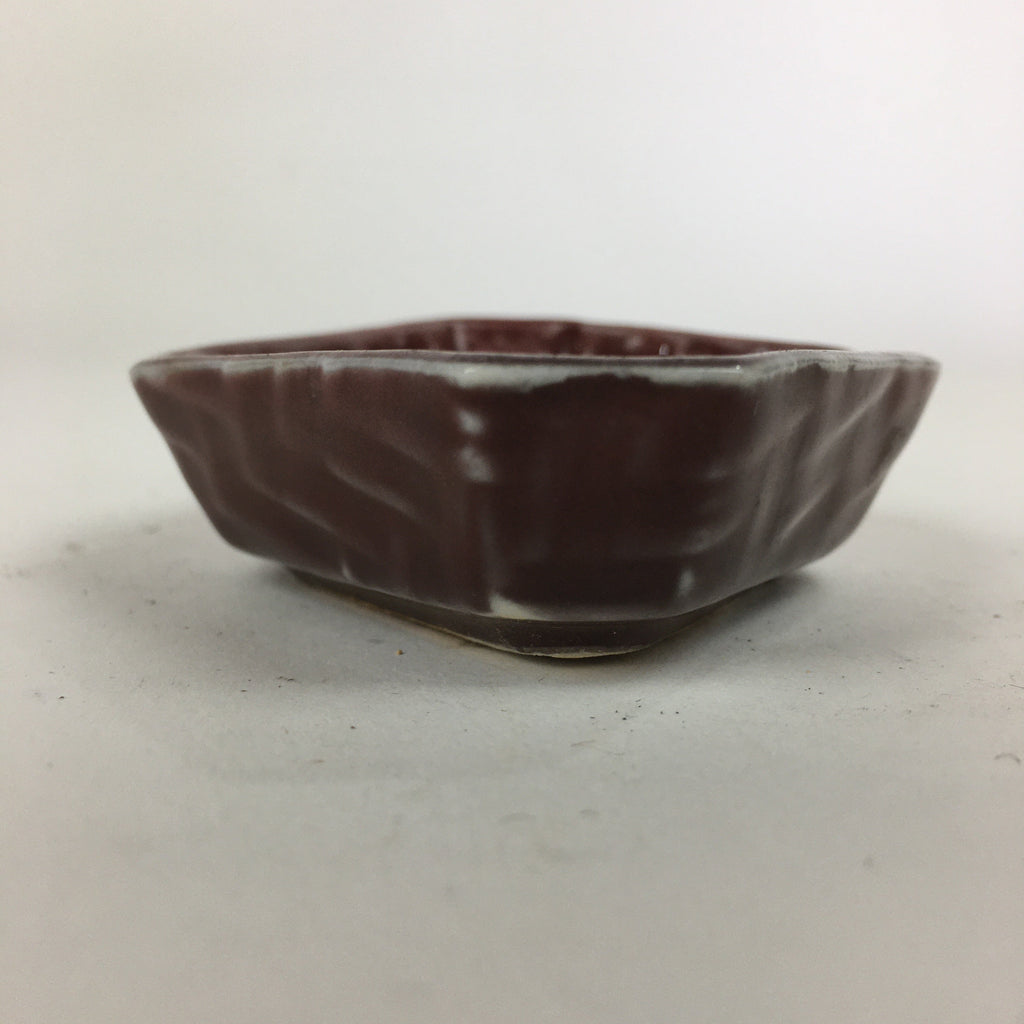 Chinese Porcelain Soy Sauce Dipping Dish Vtg Small Brown Ceramic Shoyuzara PP853