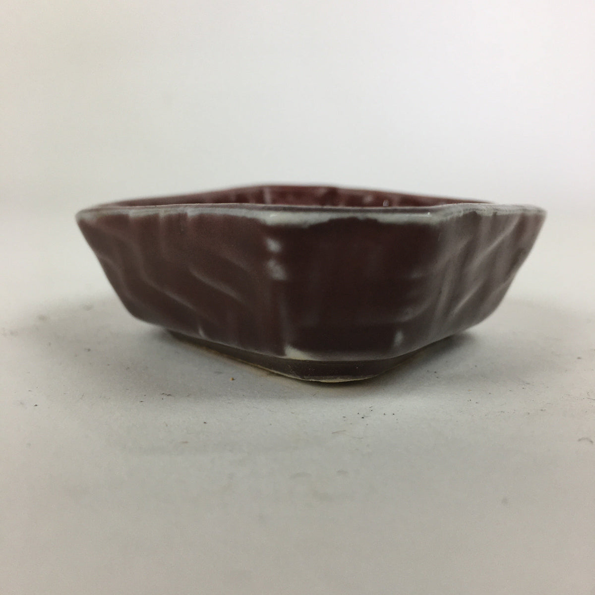 Chinese Porcelain Soy Sauce Dipping Dish Vtg Small Brown Ceramic Shoyuzara PP853