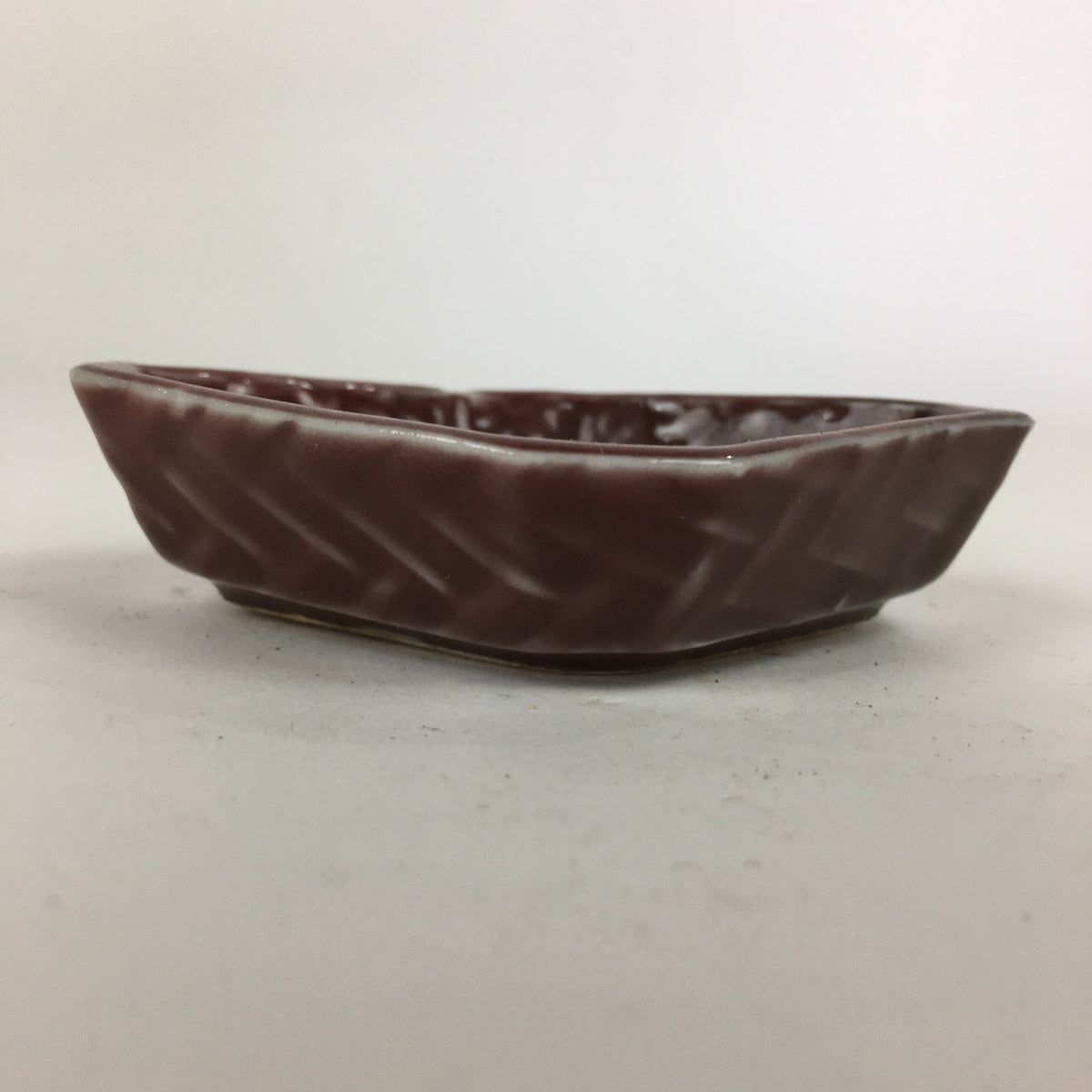 Chinese Porcelain Soy Sauce Dipping Dish Vtg Small Brown Ceramic Shoyuzara PP853