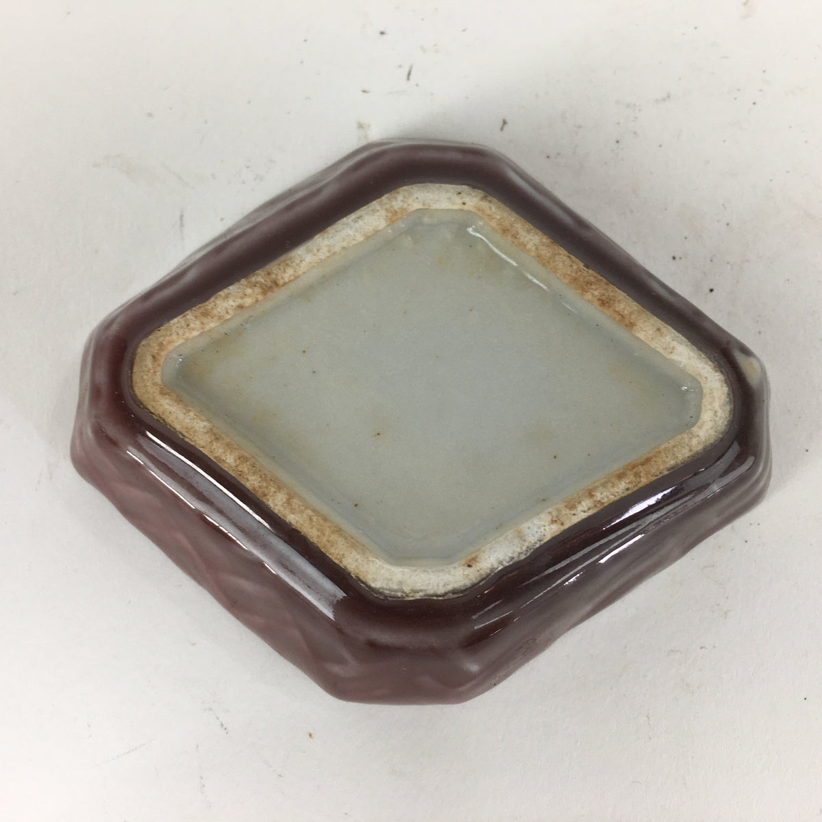Chinese Porcelain Soy Sauce Dipping Dish Vtg Small Brown Ceramic Shoyuzara PP853