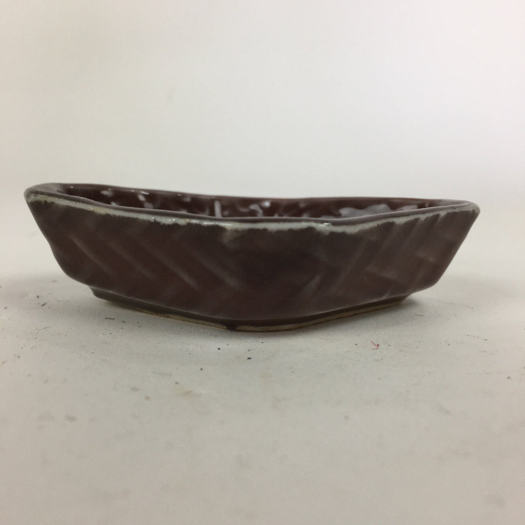 Chinese Porcelain Soy Sauce Dipping Dish Vtg Small Brown Ceramic Shoyuzara PP854