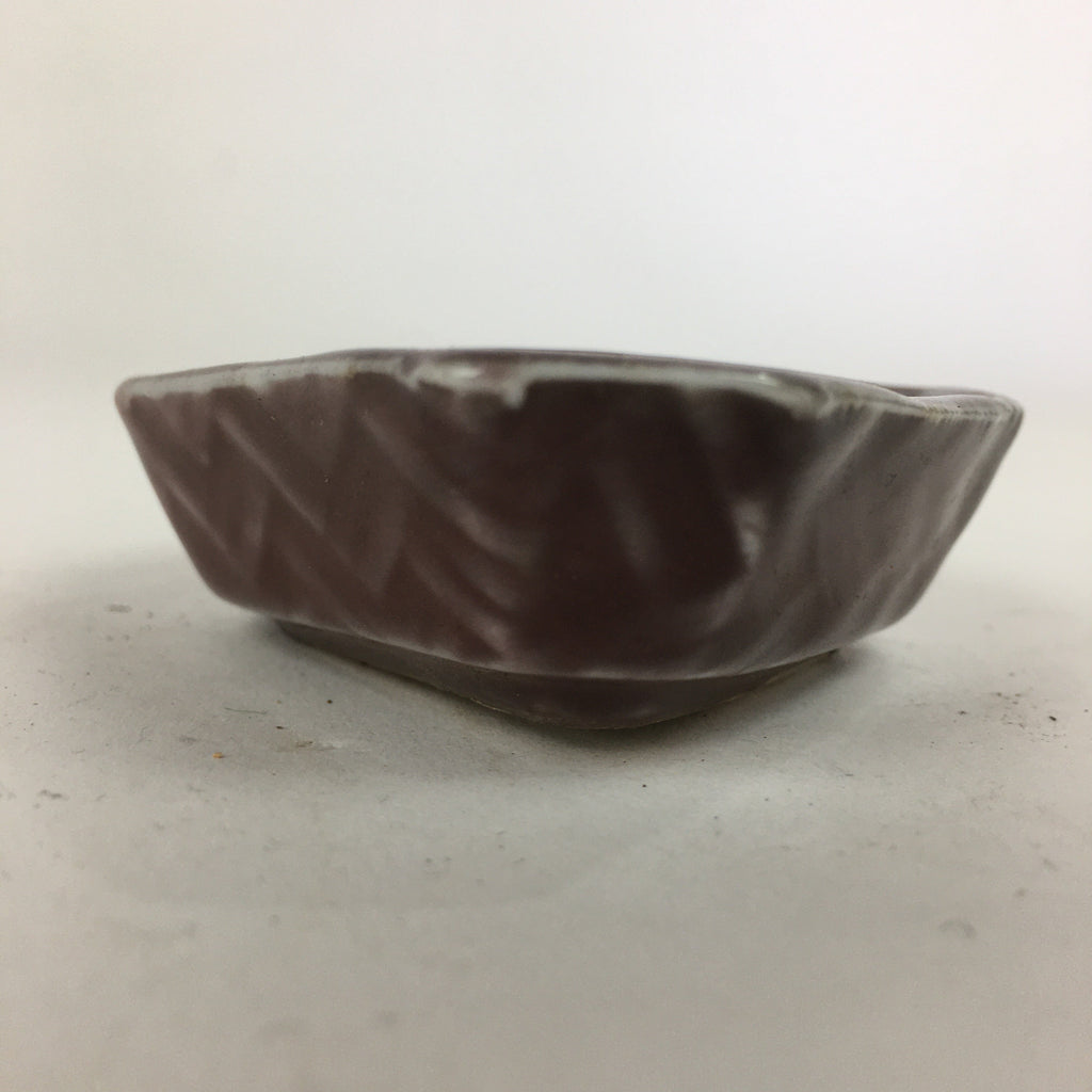 Chinese Porcelain Soy Sauce Dipping Dish Vtg Small Brown Ceramic Shoyuzara PP854
