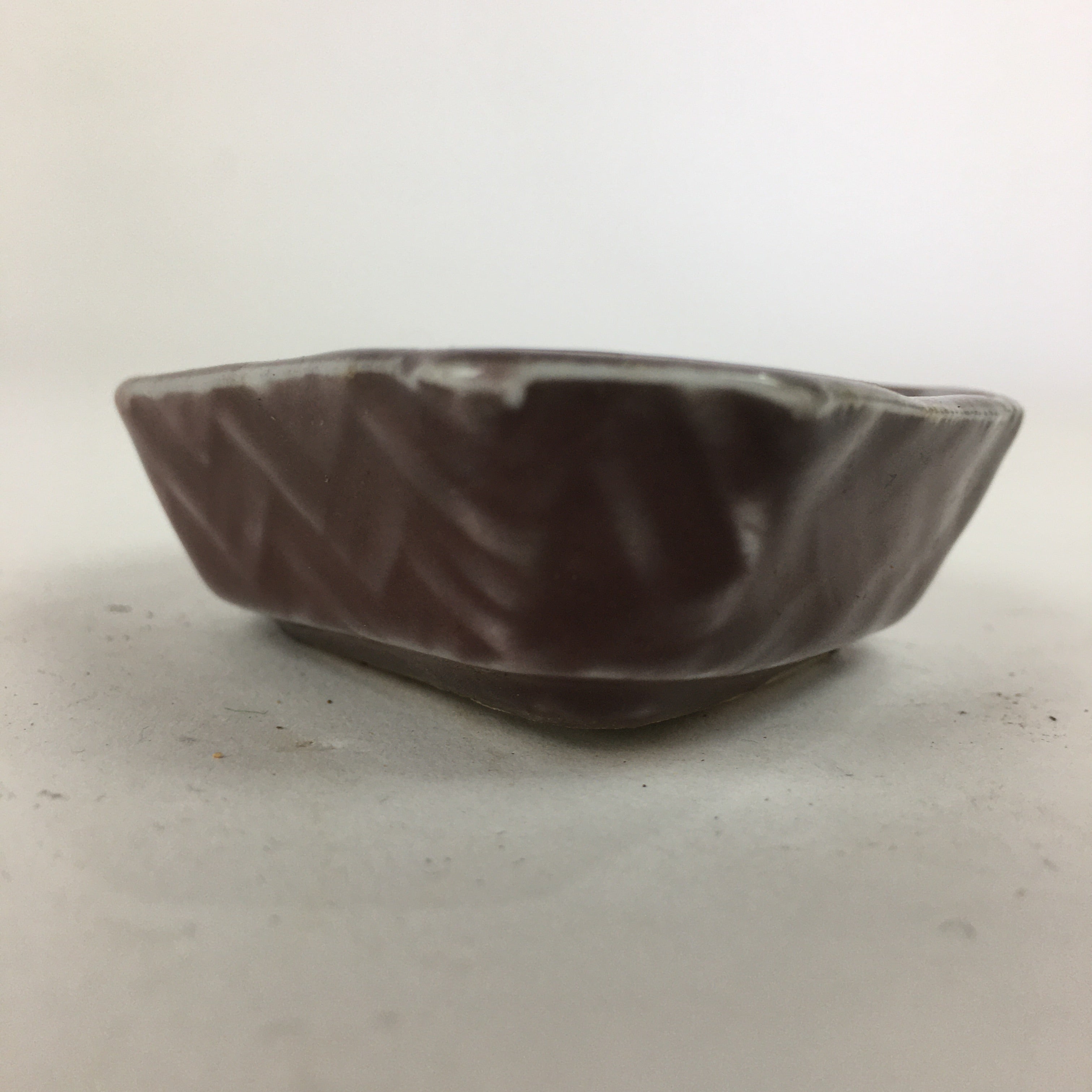 Chinese Porcelain Soy Sauce Dipping Dish Vtg Small Brown Ceramic Shoyuzara PP854