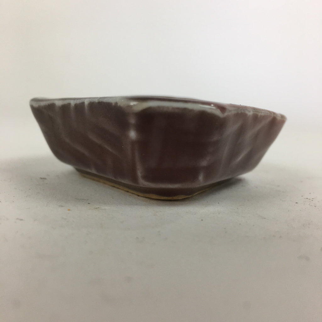 Chinese Porcelain Soy Sauce Dipping Dish Vtg Small Brown Ceramic Shoyuzara PP854