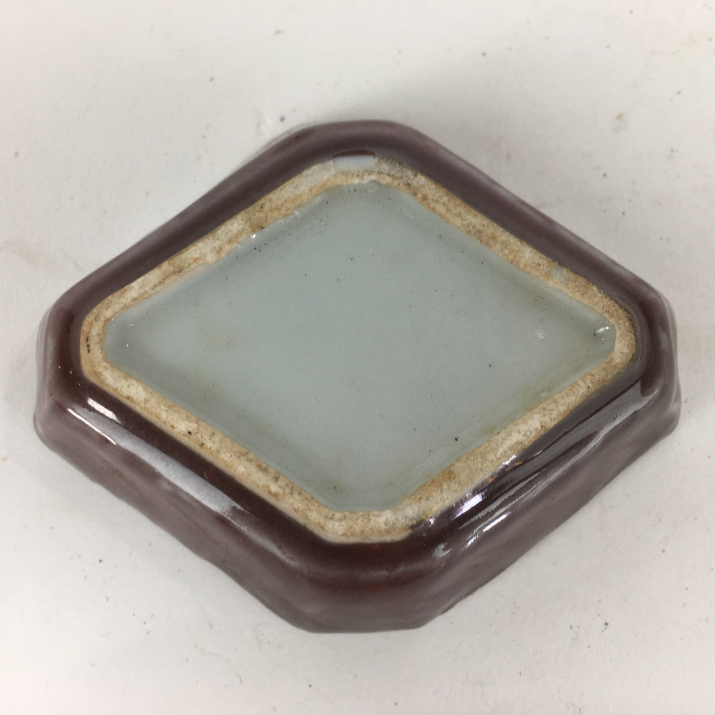 Chinese Porcelain Soy Sauce Dipping Dish Vtg Small Brown Ceramic Shoyuzara PP854