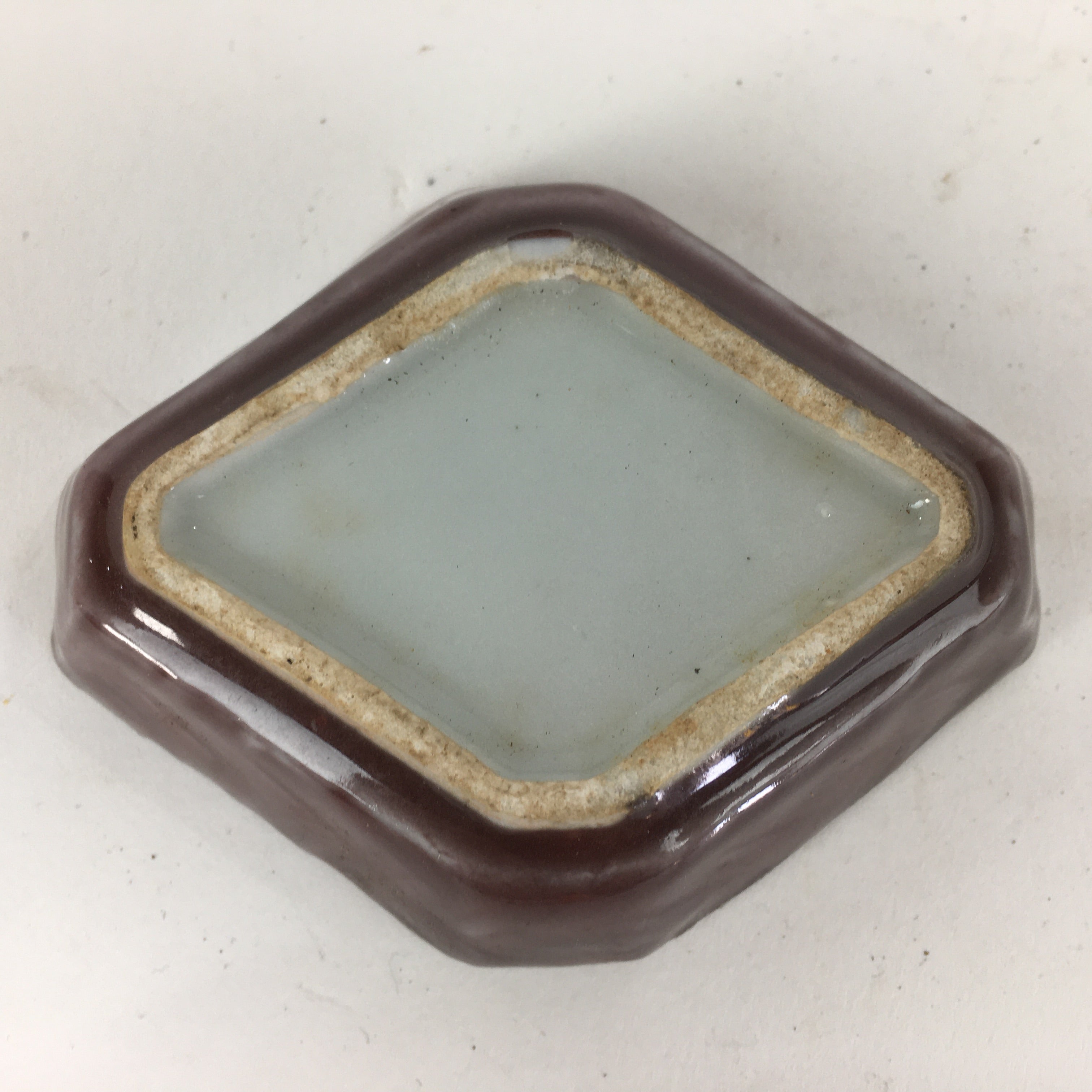 Chinese Porcelain Soy Sauce Dipping Dish Vtg Small Brown Ceramic Shoyuzara PP854