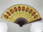 Chinese Silk Paper Folding Fan Vtg 10 Marshals PRC Portrait Bamboo Frame 4D985
