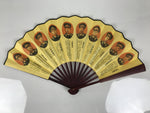 Chinese Silk Paper Folding Fan Vtg 10 Marshals PRC Portrait Bamboo Frame 4D985