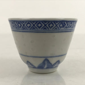 Chinese Translucent Porcelain Sake Cup Vtg Dragon Guinomi White Blue G267