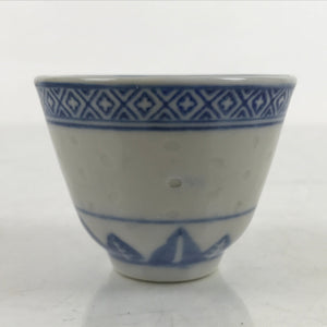 Chinese Translucent Porcelain Sake Cup Vtg Dragon Guinomi White Blue G267