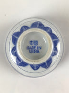 Chinese Translucent Porcelain Sake Cup Vtg Flower Petal Guinomi White Blue G189