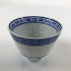 Chinese Translucent Porcelain Sake Cup Vtg Flower Petal Guinomi White Blue G189