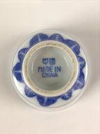Chinese Translucent Porcelain Sake Cup Vtg Flower Petal Guinomi White Blue G190