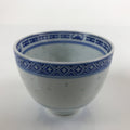 Chinese Translucent Porcelain Teacup Vtg Flower Petal Yunomi White Blue TC423