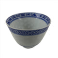 Chinese Translucent Porcelain Teacup Vtg Flower Petal Yunomi White Blue TC424