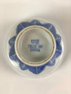 Chinese Translucent Porcelain Teacup Vtg Flower Petal Yunomi White Blue TC426
