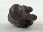 Chinese Wood Statue Confucius Old Man Figure Ornament Dark Brown BD928
