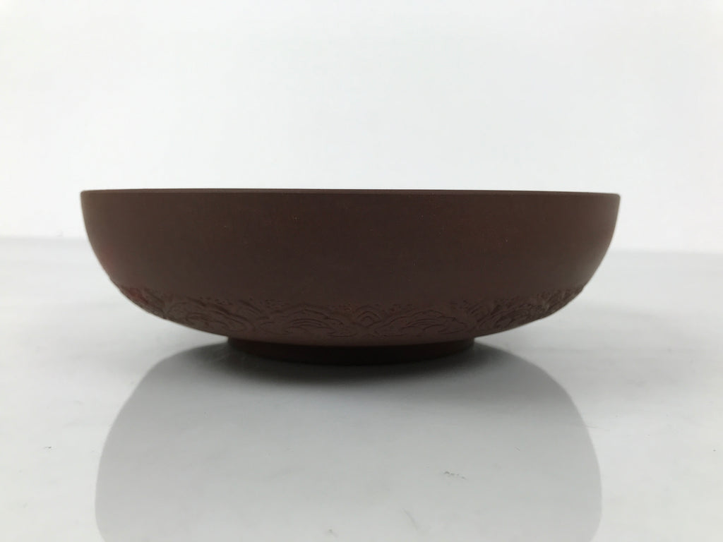 Chinese Yixing Clay Tea Boat Chasen Vtg Bowl Chaban Saucer Ceramic Brown Y520