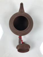 Chinese Yixing Clay Teapot Vtg Lidded Zisha Kyusu Ceramic Brown Red String Y518