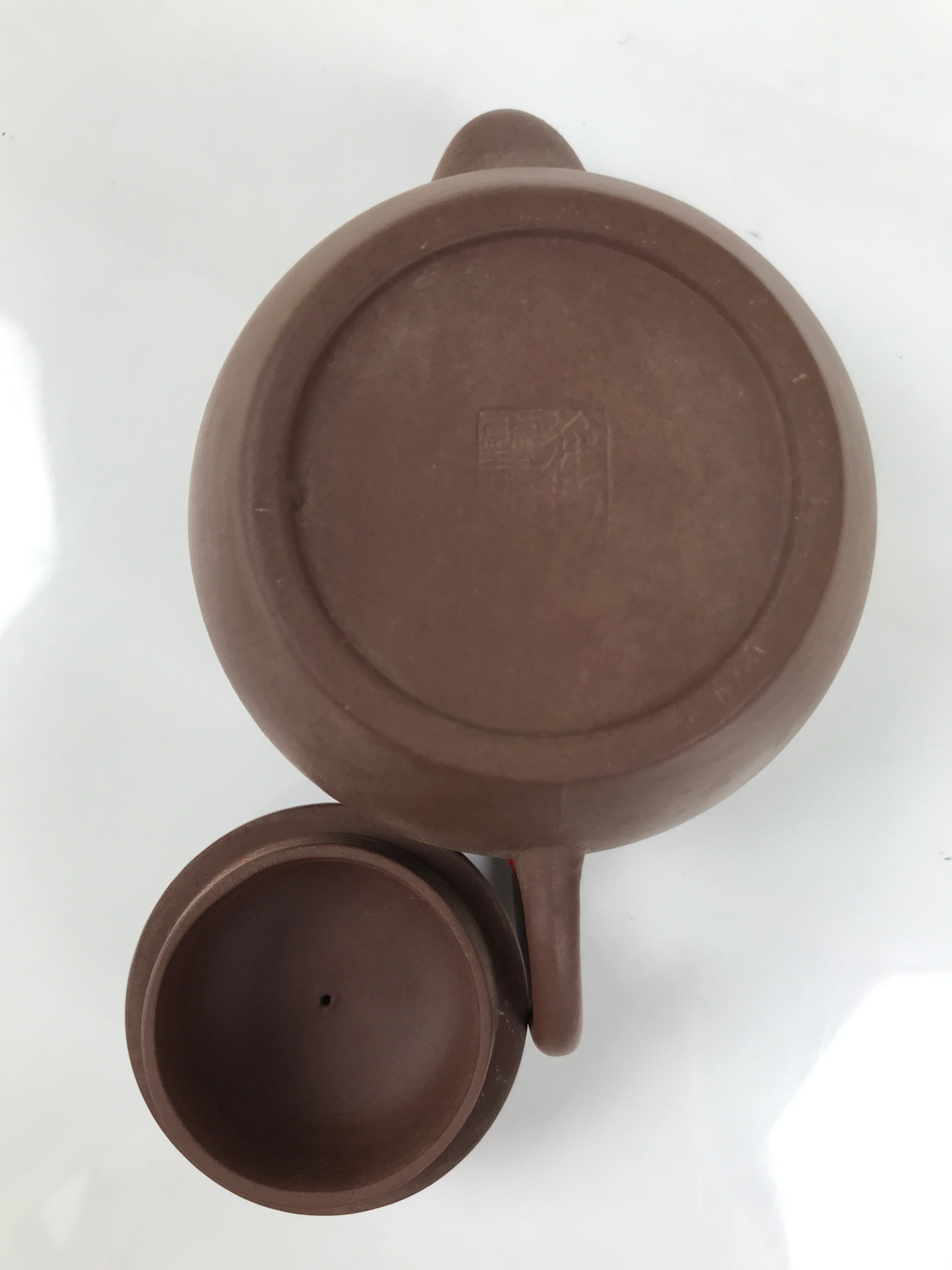 Chinese Yixing Clay Teapot Vtg Lidded Zisha Kyusu Ceramic Brown Red String Y518