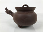 Chinese Yixing Clay Teapot Vtg Lidded Zisha Kyusu Shishi Lion Ceramic Brown Y519