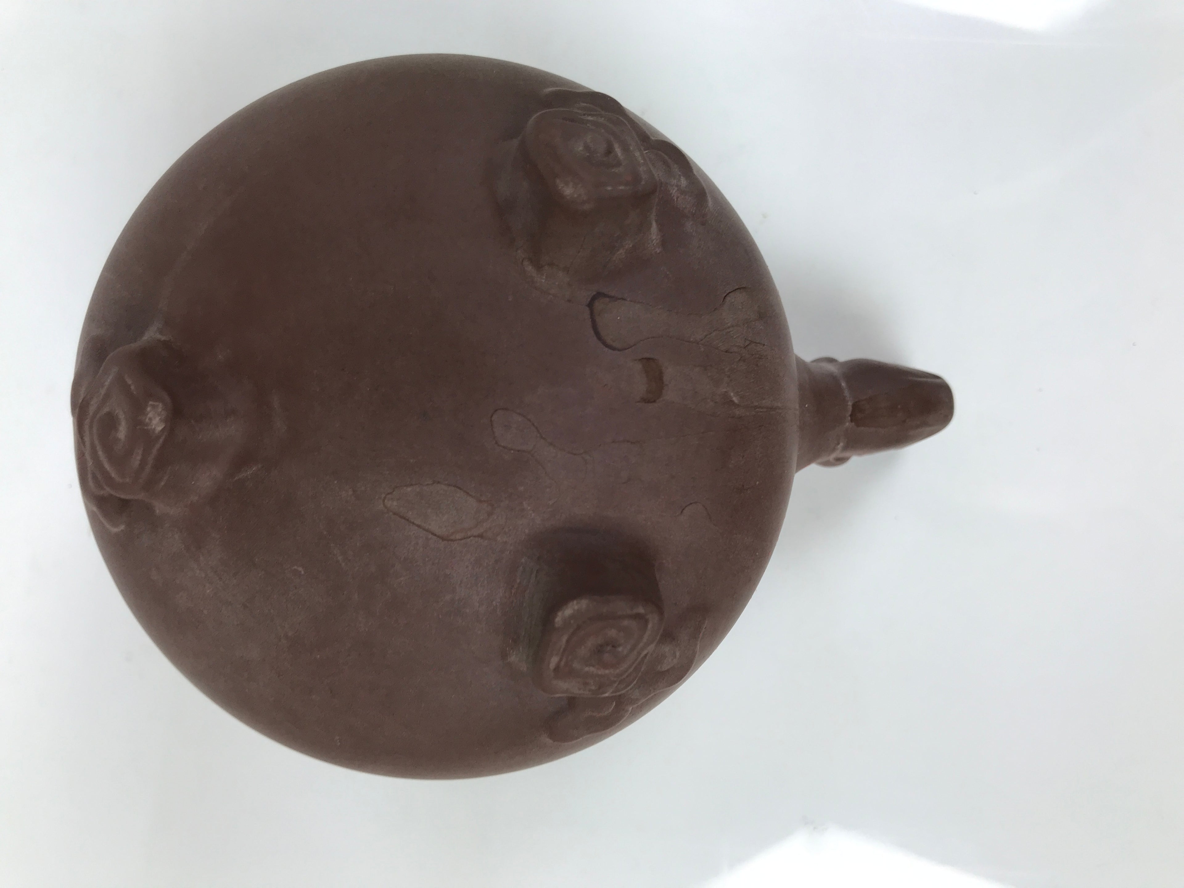 Chinese Yixing Clay Teapot Vtg Lidded Zisha Kyusu Shishi Lion Ceramic Brown Y519