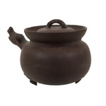 Chinese Yixing Clay Teapot Vtg Lidded Zisha Kyusu Shishi Lion Ceramic Brown Y519