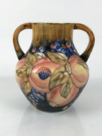 English Ceramic Flower Vase Vtg Tupton Moorcroft Style Pink Peach Berry FK208
