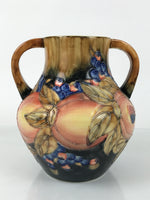 English Ceramic Flower Vase Vtg Tupton Moorcroft Style Pink Peach Berry FK208