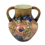 English Ceramic Flower Vase Vtg Tupton Moorcroft Style Pink Peach Berry FK208
