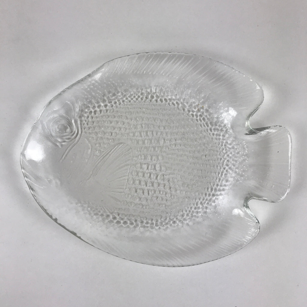 France Arcopal Brand Glass Plate Vtg Fish Tableware Small Plate Kozara QT155