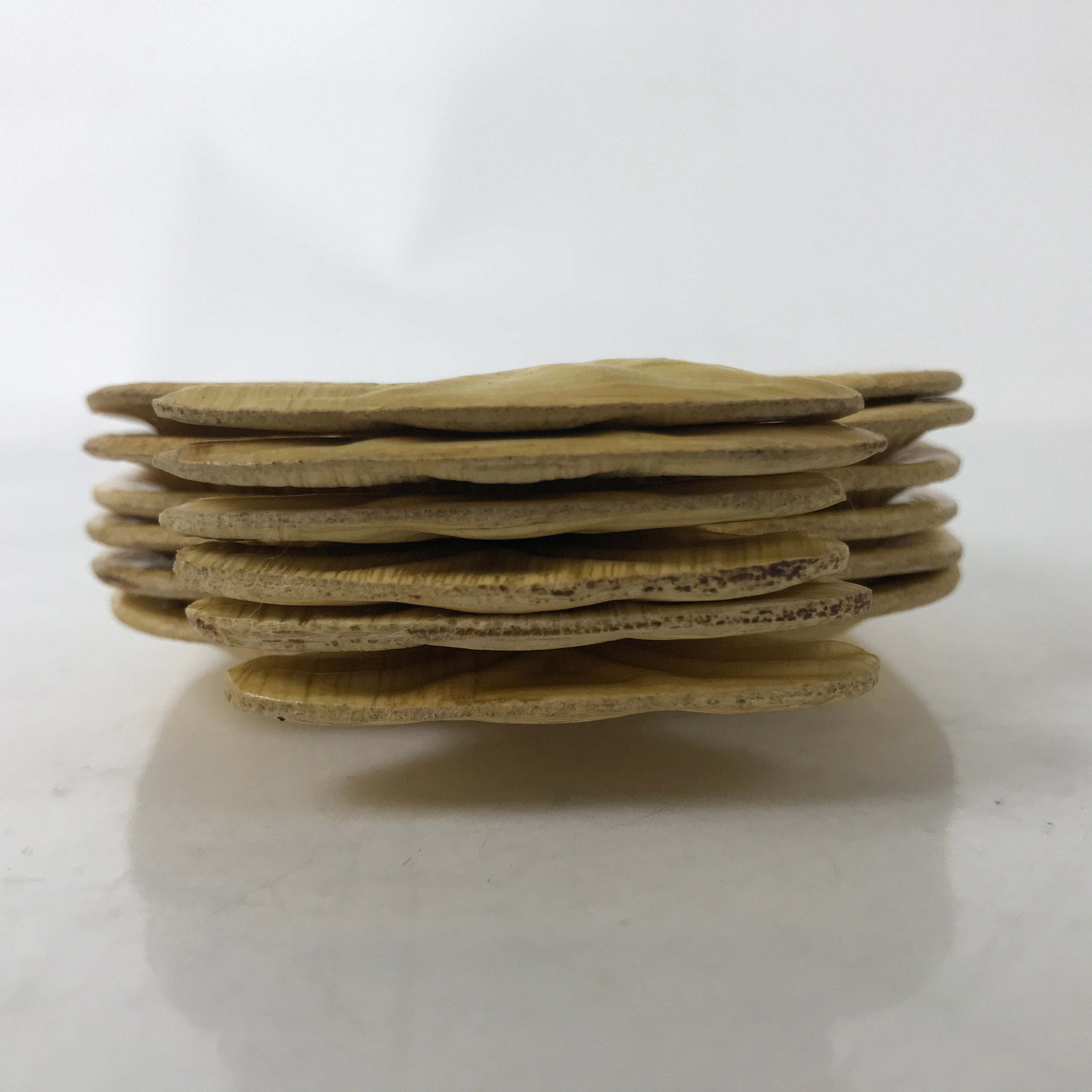 Guam Bamboo Drink Saucer Chataku Coaster Souvenir Vtg 6pc Brown Palm Tree L388