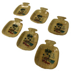 Guam Bamboo Drink Saucer Chataku Coaster Souvenir Vtg 6pc Brown Palm Tree L388