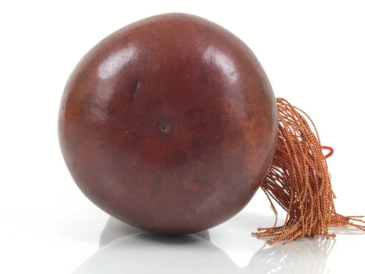 Japanese Natural Hyotan Gourd Vtg Sake Bottle Lucky Charm Calabash Brown G284-AD - Other Display Item-chidorivintage.com