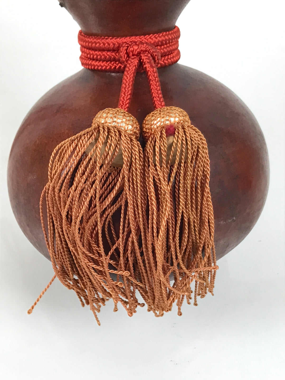 Japanese Natural Hyotan Gourd Vtg Sake Bottle Lucky Charm Calabash Brown G284-AD - Other Display Item-chidorivintage.com
