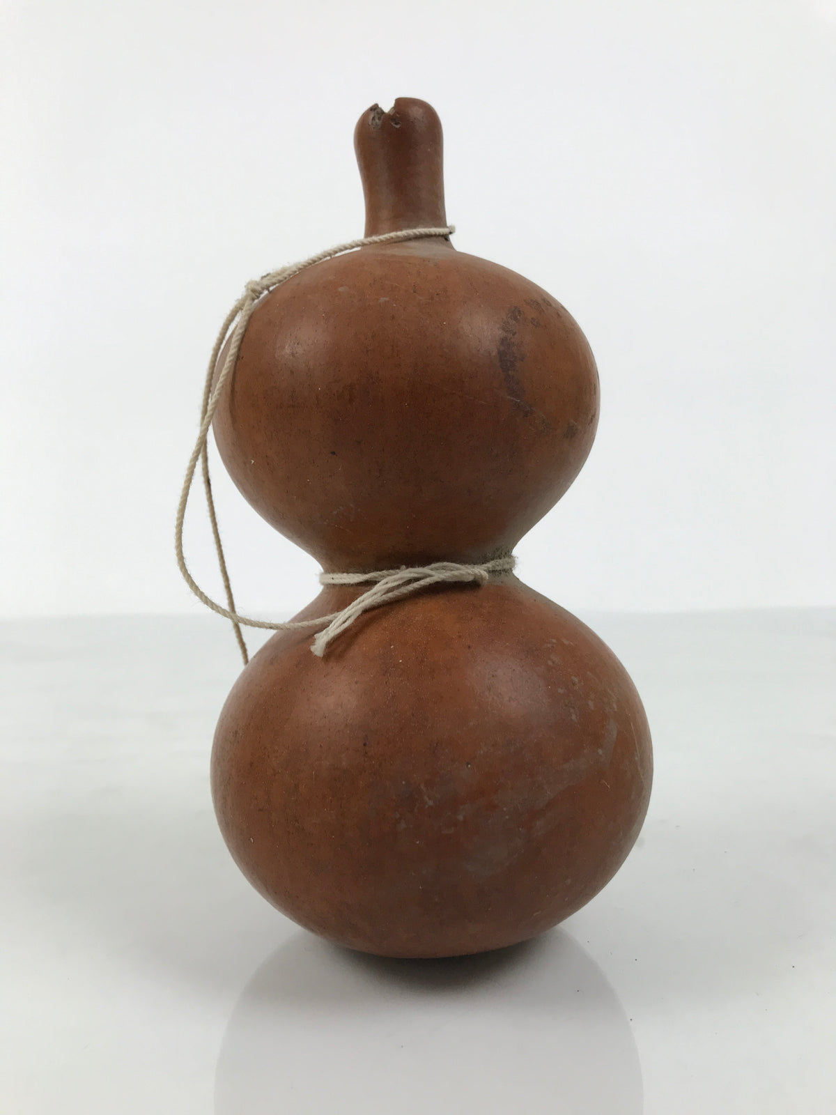 Japanese Natural Hyotan Gourd Vtg Sake Bottle Lucky Charm Calabash Brown G282-AD - Other Display Item-chidorivintage.com