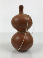Japanese Natural Hyotan Gourd Vtg Sake Bottle Lucky Charm Calabash Brown G282-AD - Other Display Item-chidorivintage.com