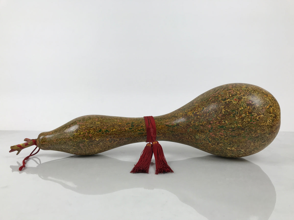 Japanese Large Natural Hyotan Gourd Vtg Sake Bottle Lucky Charm Calabash G285-AD - Other Display Item-chidorivintage.com